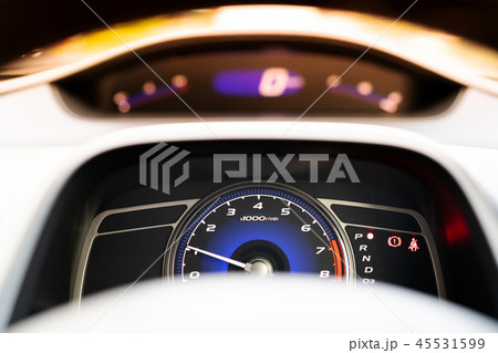 car speed meter dashboard and cockpit, close up car speed meter dashboard and cockpit, close up 45531599