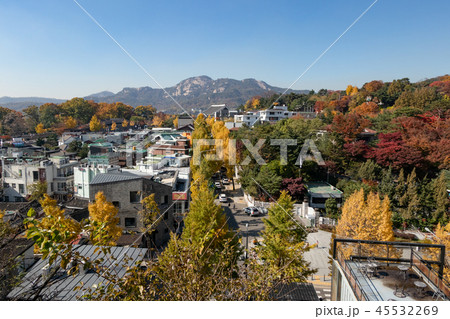 都市風景　ソウル　北村韓屋村 45532269