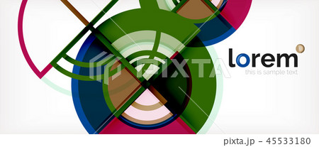 Circle abstract background, bright colorful round geometric shapes 45533180
