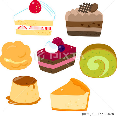 ケーキ 洋生菓子のイラスト素材 45533870 Pixta