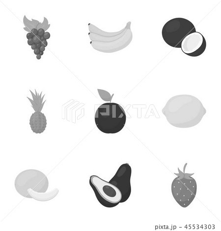 Fruits set icons in monochrome style. Big collection of fruits vector symbol stock illustration Fruits set icons in monochrome style. Big collection of fruits vector symbol stock illustration 45534303
