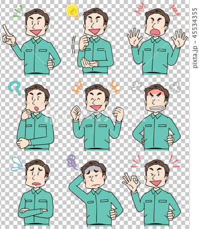 穿著工作服的男人 穿著工作服的男人 45534355