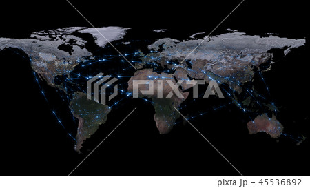 Global network, internet and global communication 45536892