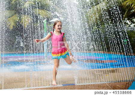 Kids at aqua park. Child in swimming pool. 45538666