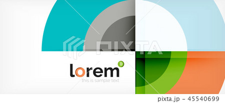 Modern geometric circles abstract background, colorful round shapes with shadow effects 45540699