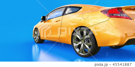 Orange small sports car coupe. 3d rendering. Orange small sports car coupe. 3d rendering. 45541887