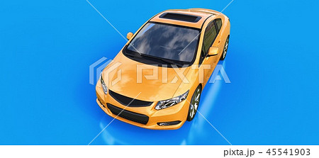 Orange small sports car coupe. 3d rendering. Orange small sports car coupe. 3d rendering. 45541903