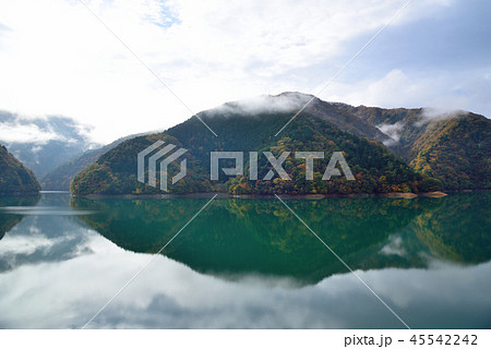 ＜奥多摩湖＞　霧と紅葉の奥多摩湖　東京都西多摩郡奥多摩町 45542242