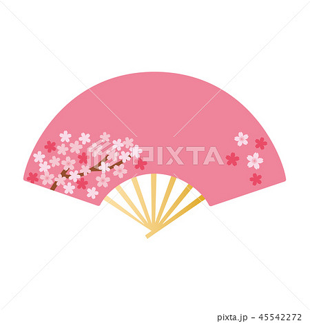 素材 桜の扇子のイラスト素材