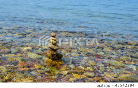 Sea pebble stones and multicolor rocks Sea pebble stones and multicolor rocks 45542394