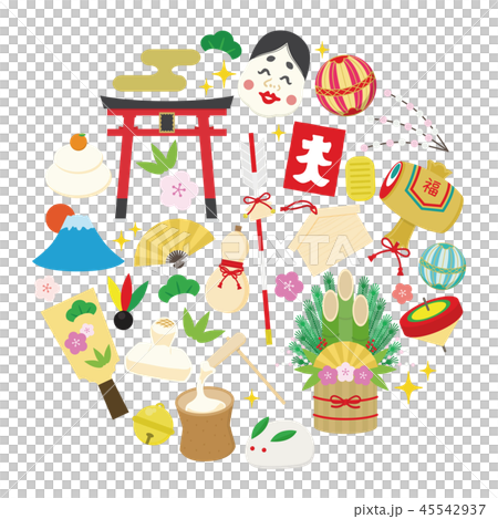 正月アイコン(円形) 正月アイコン(円形) 45542937