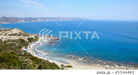 Rhodos island, Faliraki nudist beach panorama 45544465