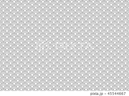 青海波 破線 伝統文様 イラスト 背景 黒 45544667