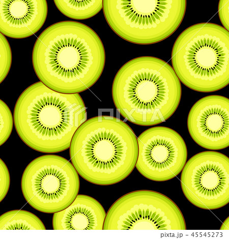 Seamless kiwi vector pattern. Minimalistic food background. Vitamins repeatable texture. 45545273