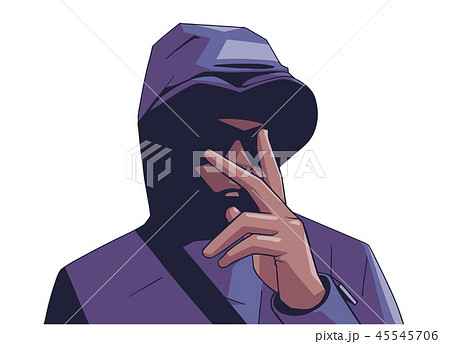 Illustration of young hooded gang member Illustration of young hooded gang member 45545706