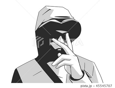 Illustration of young hooded gang member 45545707