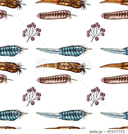 Bright Vector Feather Pattern. 45547753