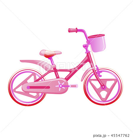 Vector illustration of pink children bike. Vector illustration of pink children bike. 45547762