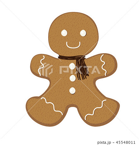 ジンジャーマンクッキーのイラスト ジンジャーブレッドマン Gingerbread Manのイラスト素材