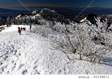 上州武尊山稜線の樹氷と富士山から浅間山までの大展望 上州武尊山稜線の樹氷と富士山から浅間山までの大展望 45548671