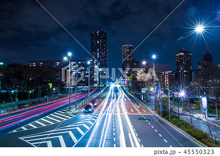 晴海埠頭　夜景　光跡 45550323