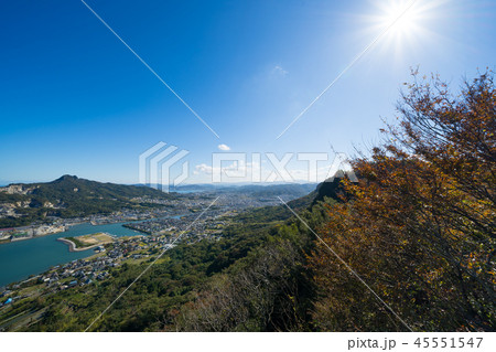 屋島からの眺め　五剣山と周辺の町並み(香川県高松市) 45551547