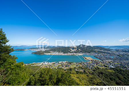 屋島からの眺め　五剣山と周辺の町並み(香川県高松市) 45551551