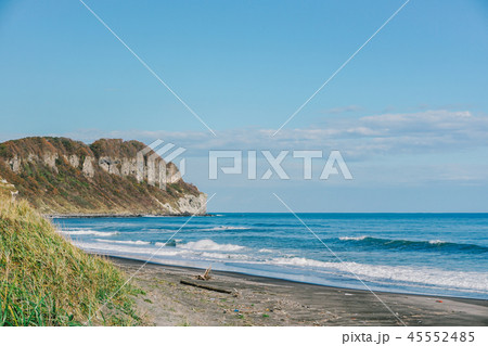 Beach and ocean at cape Chikyu Hokkaido Japan Beach and ocean at cape Chikyu Hokkaido Japan 45552485