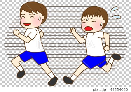 競争する男の子２人 45554060