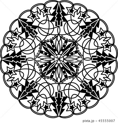 Xmasアラベスクサークルモノクロ Xmasアラベスクサークルモノクロ 45555007