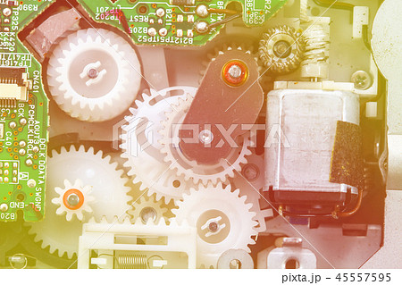 Closeup electronic circuit board 45557595