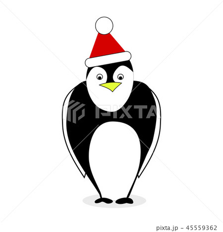 Penguin in red hat santa claus isolated on white Penguin in red hat santa claus isolated on white 45559362