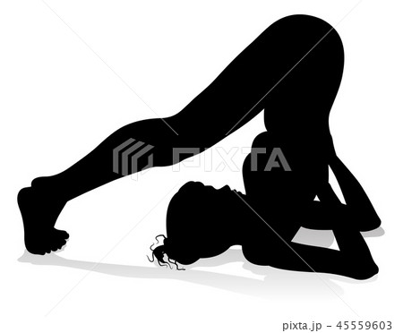 Yoga Pilates Pose Woman Silhouette 45559603