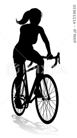 Woman Bike Cyclist Riding Bicycle Silhouette Woman Bike Cyclist Riding Bicycle Silhouette 45559630