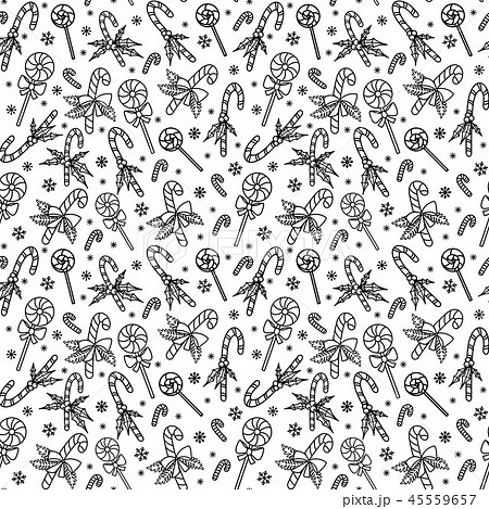 Christmas Seamless Pattern With Candy Canesのイラスト素材