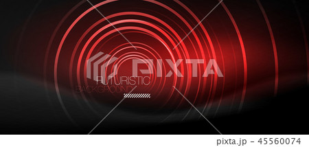 Dark abstract background with glowing neon circles 45560074