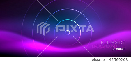 Neon glowing circles background 45560208