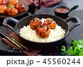 Spicy chicken balls in sweet chilli glaze 45560244