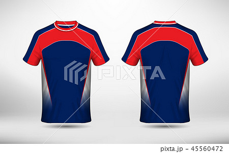 Blue white and red layout e-sport t-shirt design 45560472