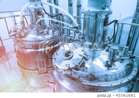 Photo production, clean room with stainless steel hardware 45561691