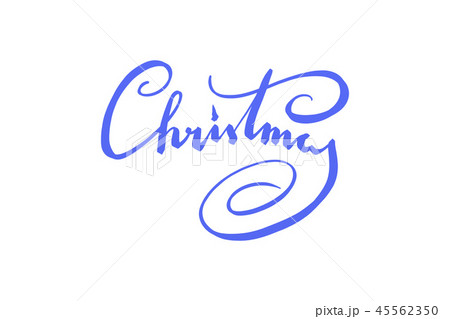 Christmas elegant blue lettering isolated on white background 45562350