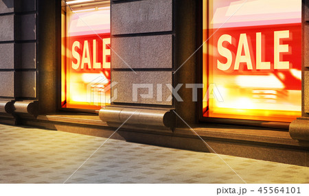 Shop Window With Sale Sign Shop Window With Sale Sign 45564101