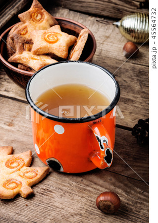 Christmas tea with cookie Christmas tea with cookie 45564732
