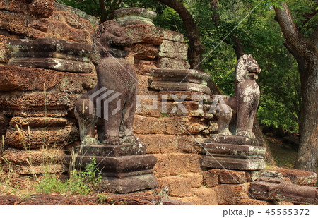 Ancient khmer lions Ancient khmer lions 45565372