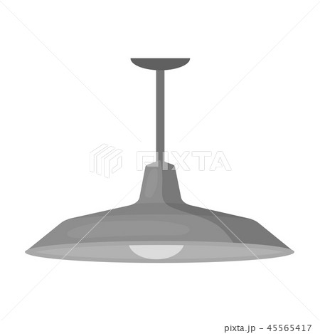 Pendant light icon in monochrome style isolated on white background. Office furniture and interior Pendant light icon in monochrome style isolated on white background. Office furniture and interior 45565417