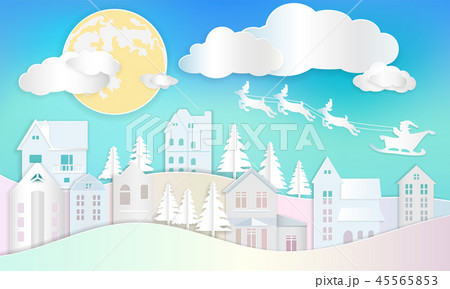 Christmas background, Santa on with reindeer. Christmas background, Santa on with reindeer. 45565853