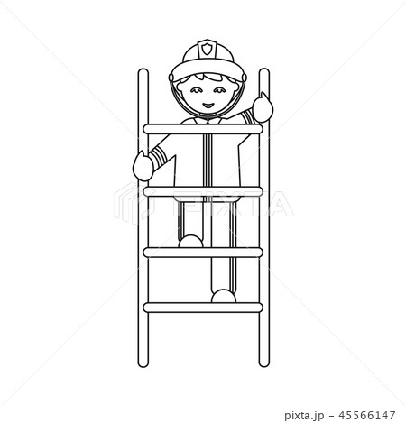 Fireman icon outline. Single silhouette fire equipment icon from the big fire Department outline - 45566147