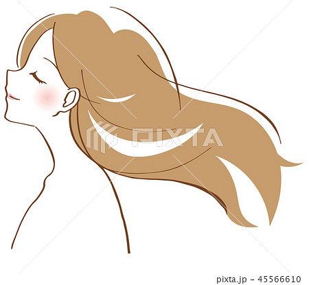 髪の毛 美容 なびく 女性 イラストのイラスト素材