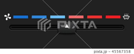 Car dashboard elements with level slider. For temperature Car dashboard elements with level slider. For temperature 45567358