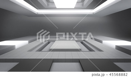White futuristic light rectangle stage background 45568882